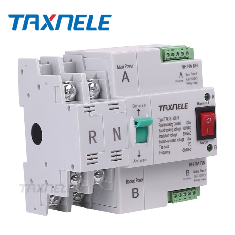 TAXNELE Dual Power Automatic transfer switch 2P 4P 100A ATS Circuit ...