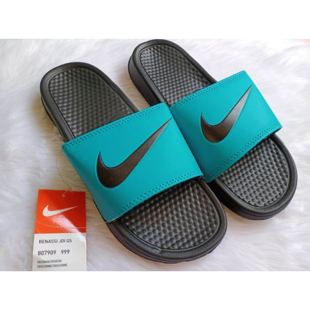 NiikEeKE BENASSI SLIDES BLUE GREEN (COD) | Shopee