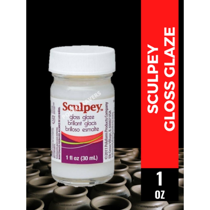 Sculpey Gloss / Satin Glaze 1 oz. (30 mL, Polymer Clay, Oven Bake, Bakeable, Sculpture