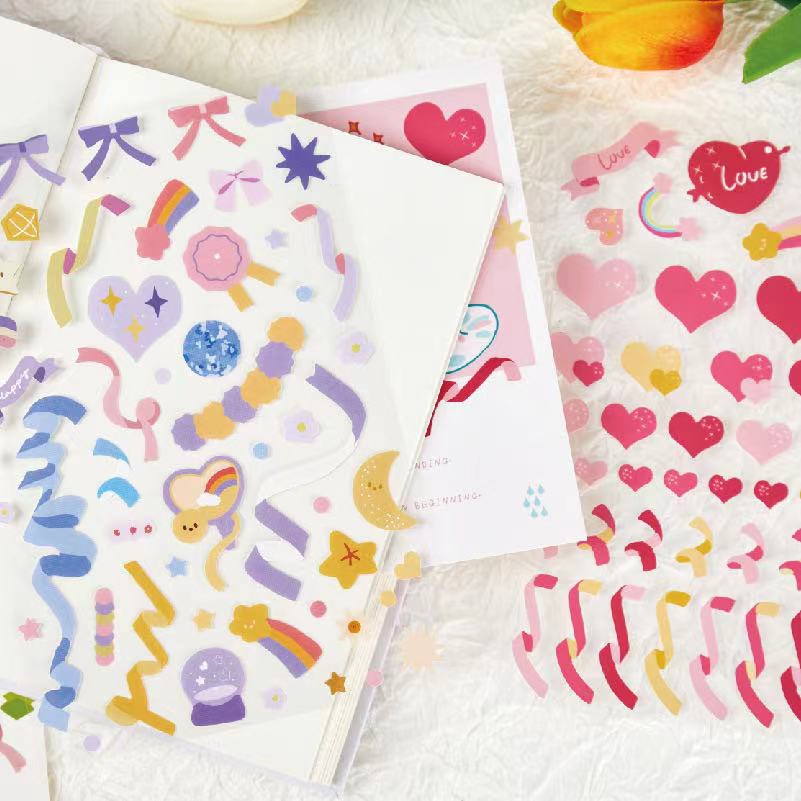 Ribbon ribbon sticker decoration series Simple hand account basic DIY ...
