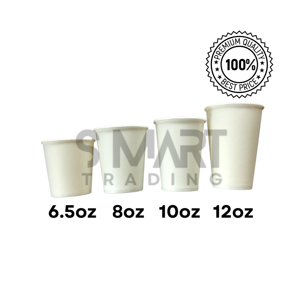 50pcs] Disposable Plain Paper Cups (6.5 oz 8 oz 10 oz 12 oz)(Drinking  Cups) | Shopee Philippines