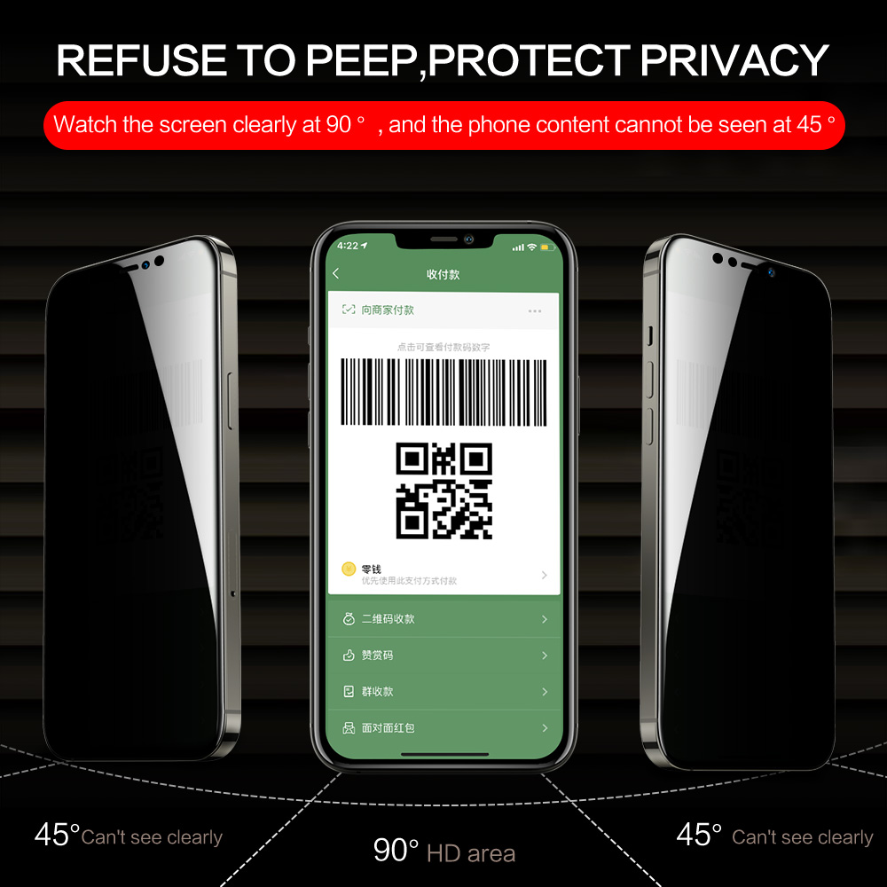 Smart Devil 9D Full Privacy Tempered Glass For Ip 14/13/12 Pro Max 13 ...