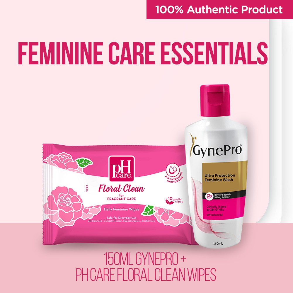 Feminine Care Essentials Bundle (GynePro 150mL + pH Care Floral Clean ...