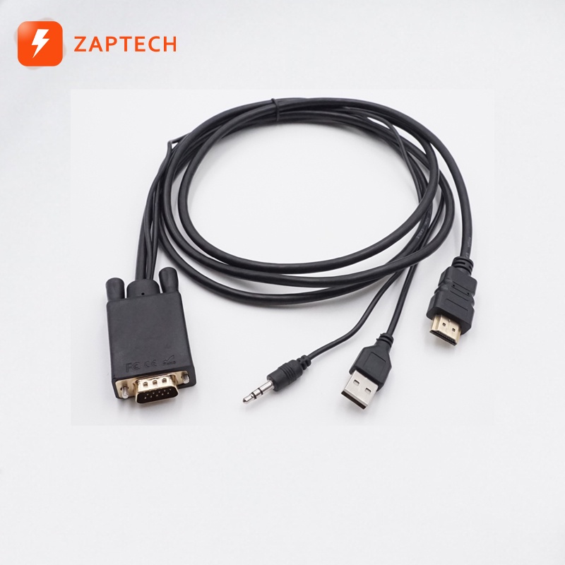 HDMI to VGA Adapter Cable Male to Male 1080P Video Converter With Audio ...