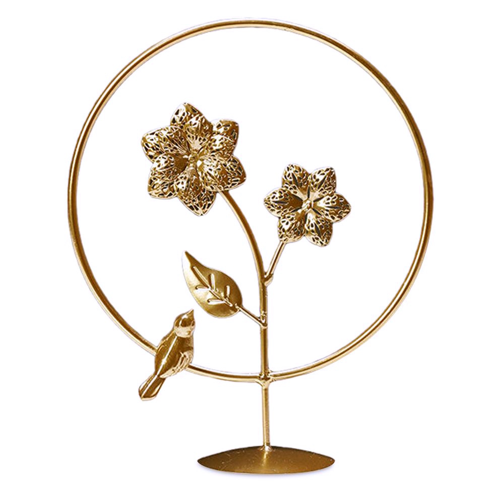 WM Minimalist Metal Ring Flower Leaf Home Decor Ornament BJ014/BJ015 ...