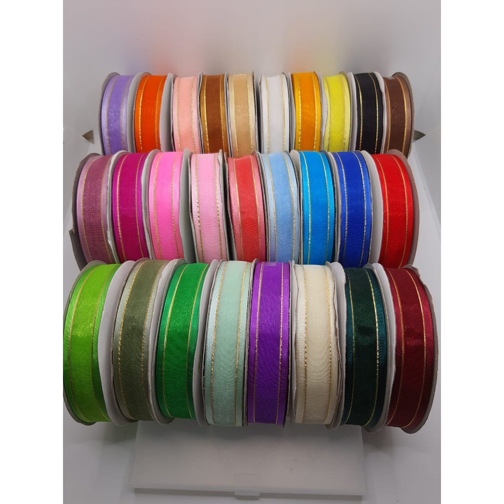 Ribbon Organza with GOLD lining Satin for Cakes Gift Cookie Boxes ...