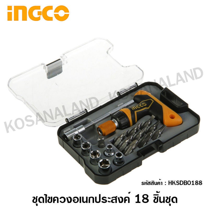 INGCO 18-Piece Multipurpose Screwdriver Set Model HKSDB0188 (T-Handle ...