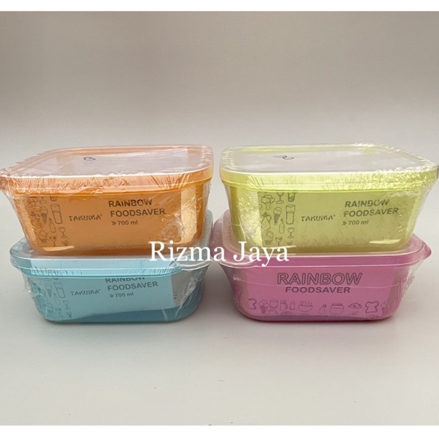 Takuma Rainbow Foodsaver Transparent Lunch Box 700ml Shopee Philippines
