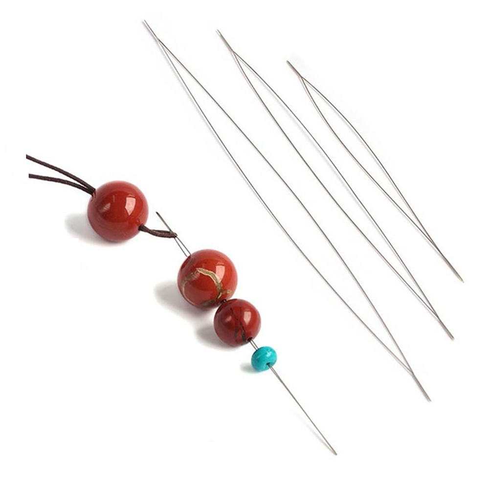 St.Kunkka Big Eye Curved Open Stainless Steel Beading Needles For Beads ...