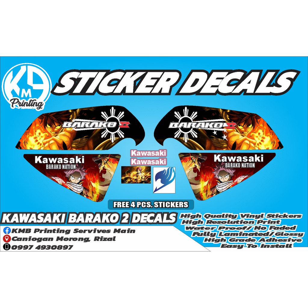 Kawasaki Barako 2 Natsu Sticker Decals | Shopee Philippines