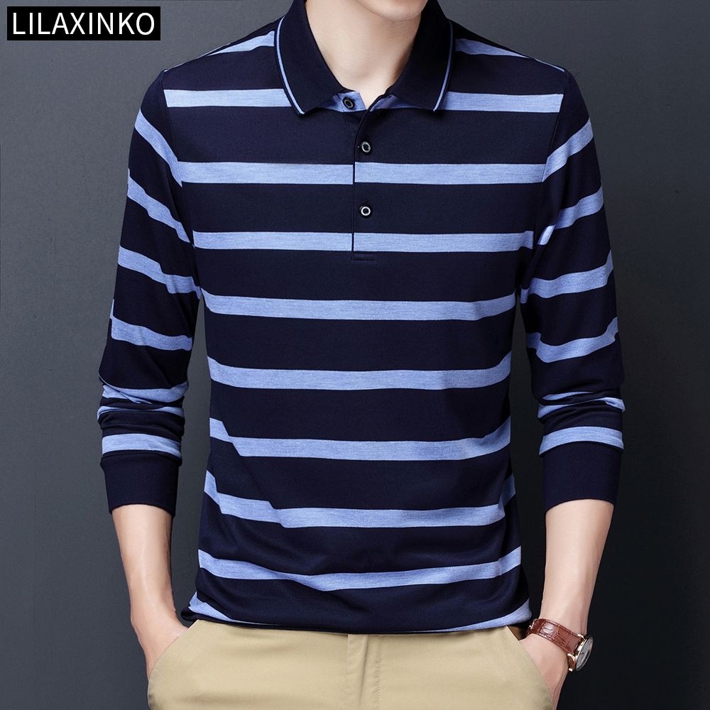Color Polo Shirt Men Clothing Graphic Striped Stripe Basic Long