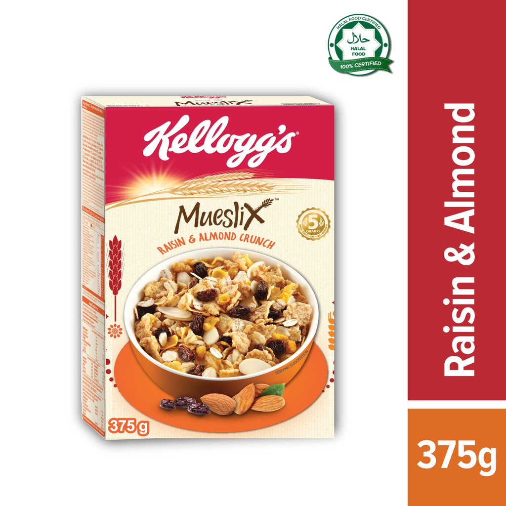 Kelloggs Mueslix Raisin & Almond Crunch Cereal 375g Shopee Philippines