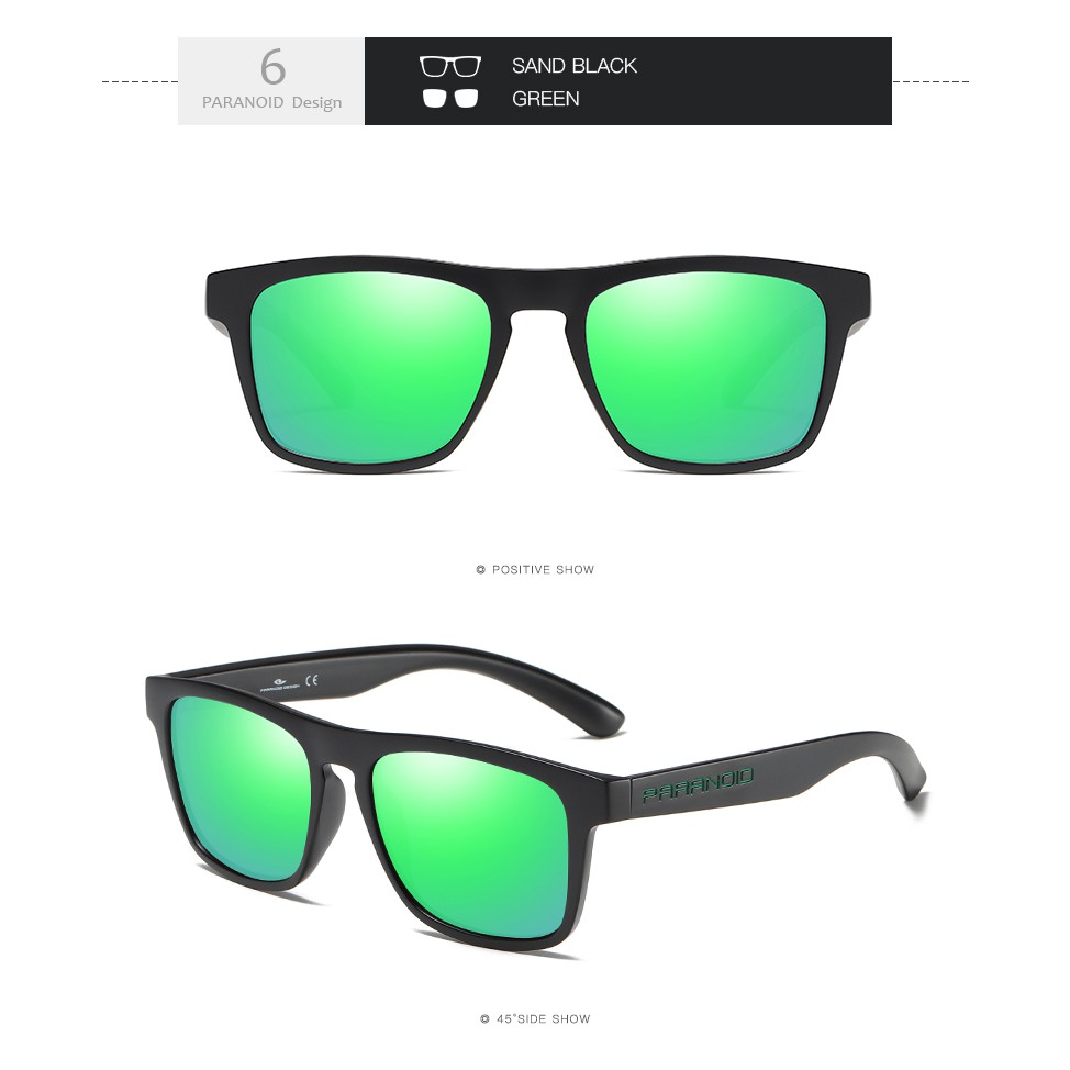 PARANOID Sunglasses Men Polarized Square Mirror Brand Design Luxury ...