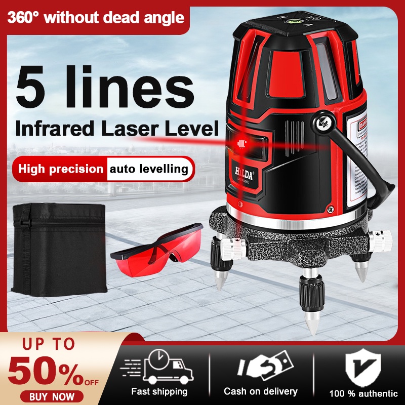 5 Line Red Beam Infrared Laser Level Meter Selfleveling Level