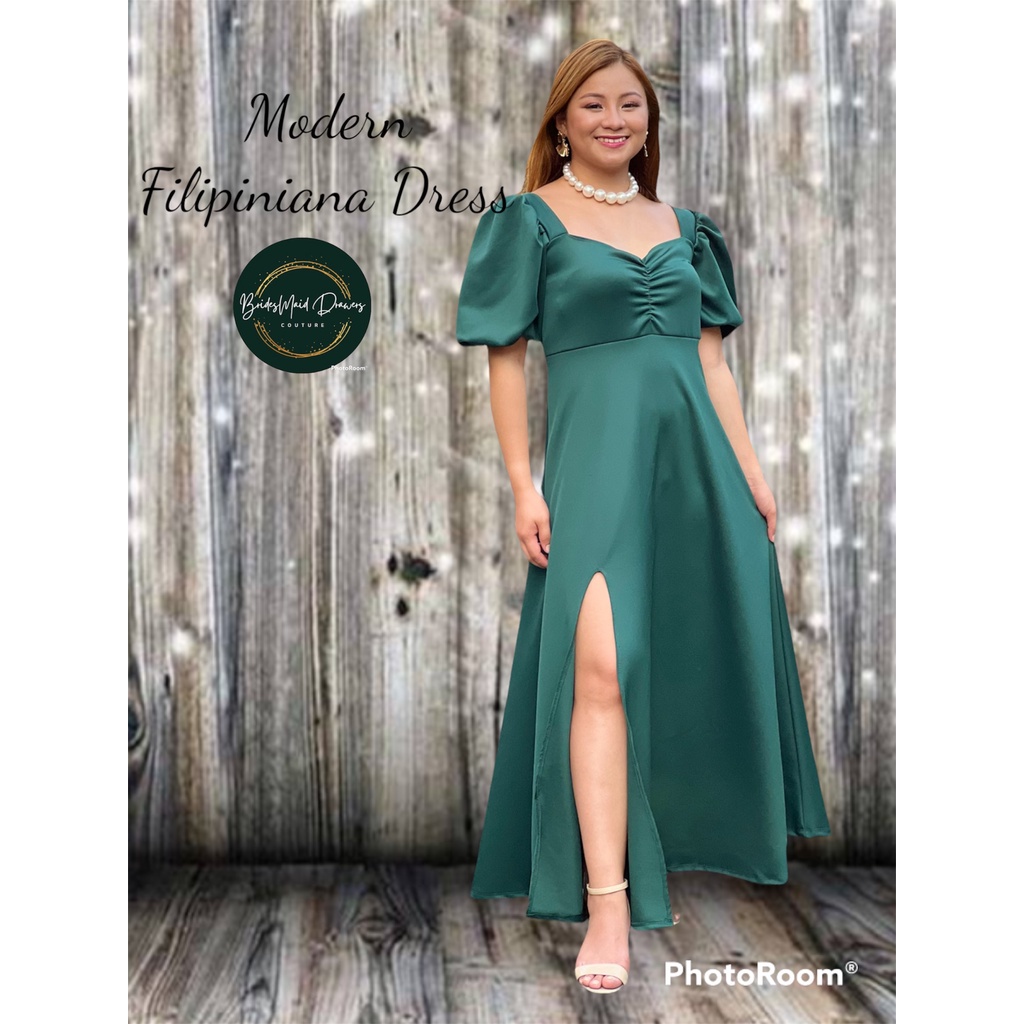 Green clearance filipiniana gown