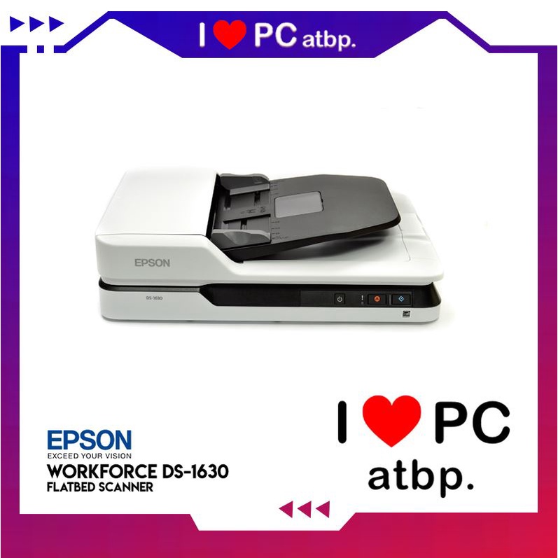 Epson WorkForce DS1630 Flatbed Scanner, 1200x1200 DPI, USB, 3 Pass