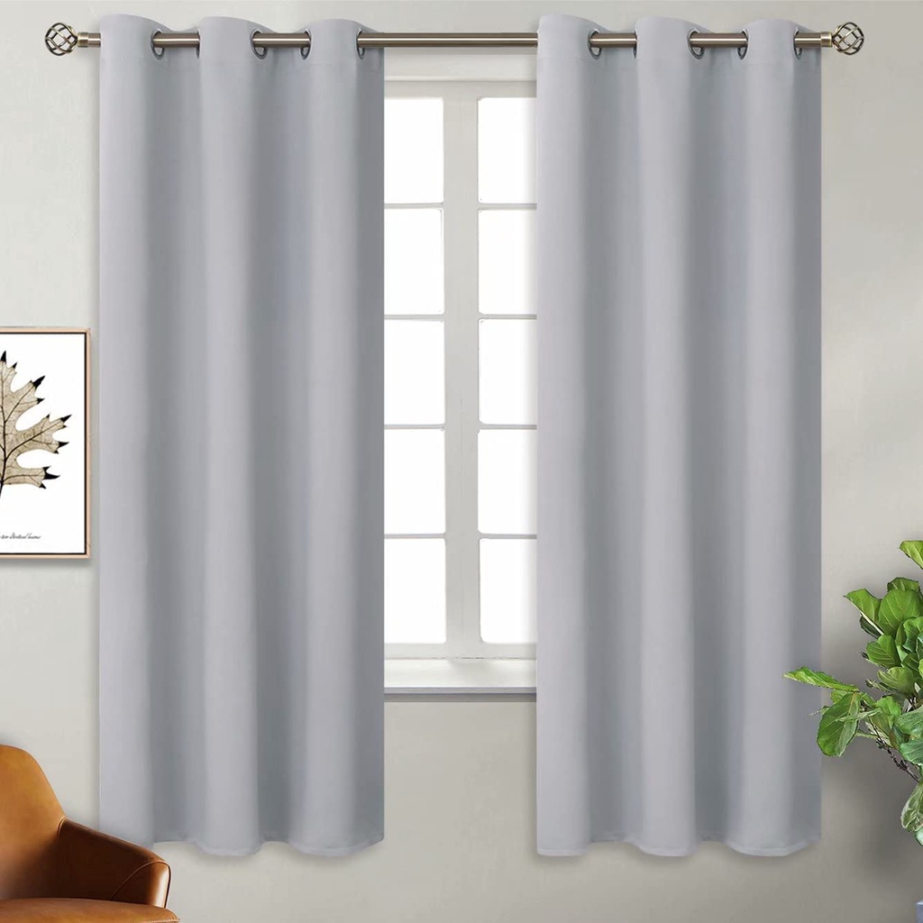 Blackout Curtain for Window Bedroom Ring Short Curtain 1 PC Thick