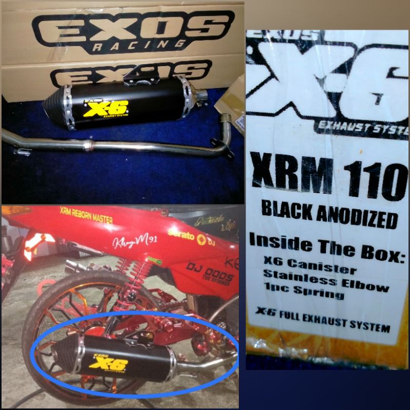 New Exos X6 Pipe For Honda Xrm 110 Plug And Play Shopee Philippines 8725