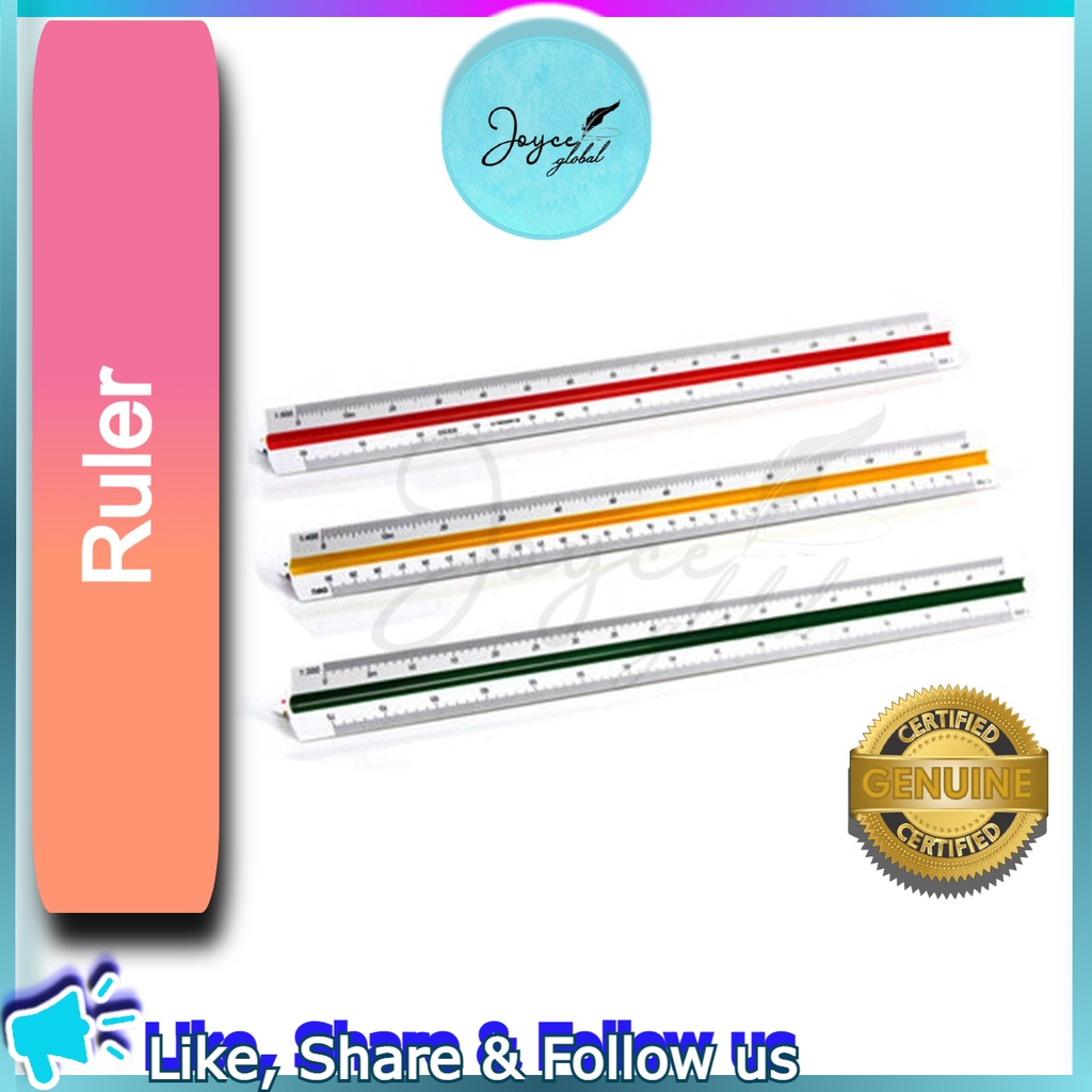 Professional Plastic Engineering Triangular Scale Ruler (1:100,1:25, 1: ...
