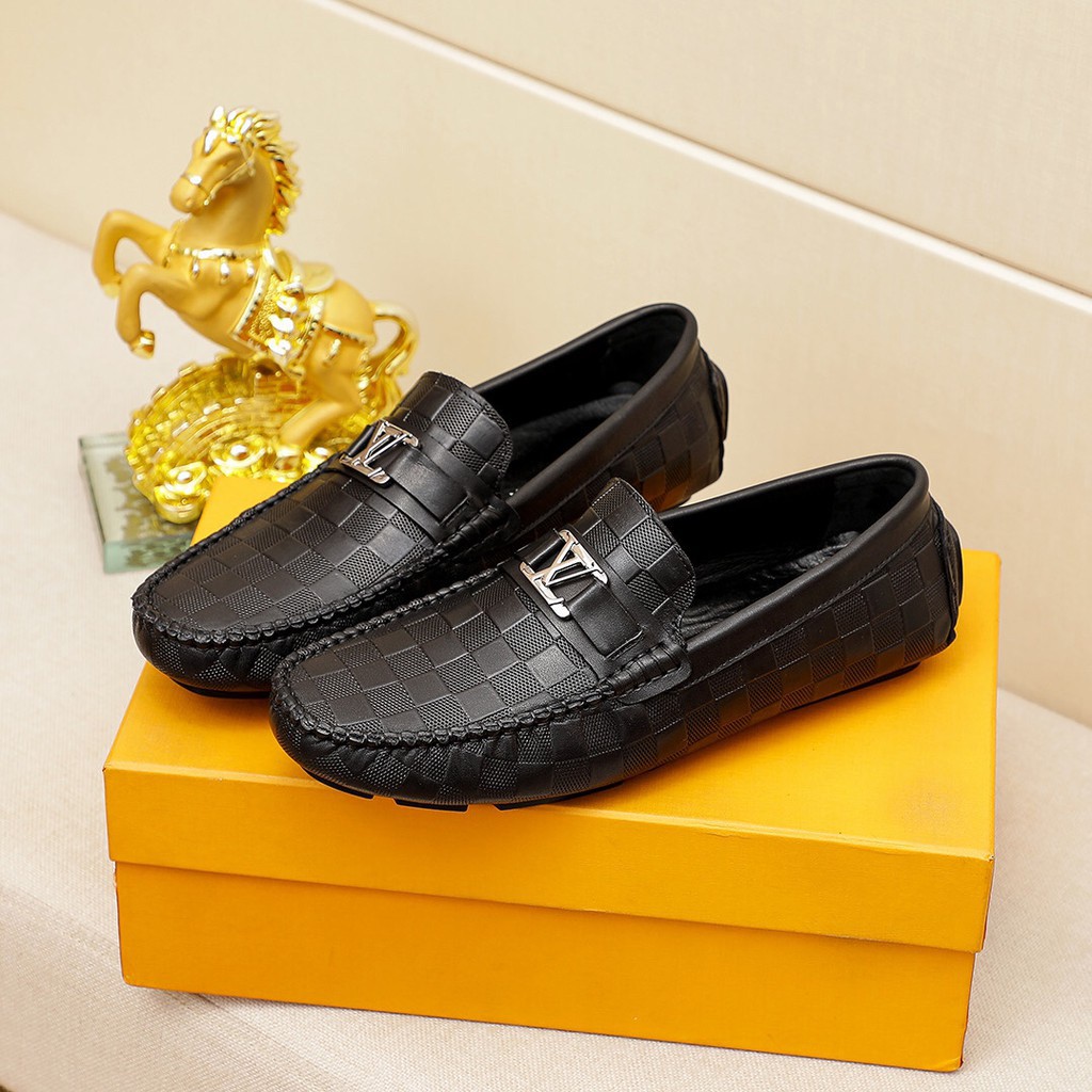 ♞☾Top Sale️ Malaysia LV Louis Vuitton 2021 new men's shoes presbyopia  casual leather shoes loafers