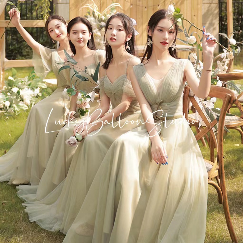 Grass green outlet bridesmaid dresses