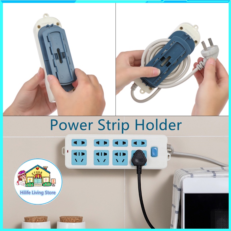SelfAdhesive Power Strip Holder with Cable Organizer Wall Mount Patch