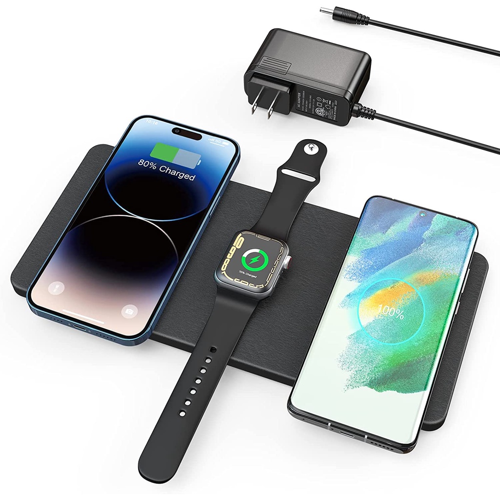 ZealSound Wireless Charger,3 in 1 Wireless Charging Pad 10w Fast