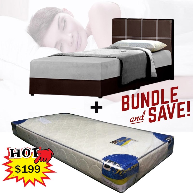 home life6" Royal Foam Mattress With Divan Bedframe (KB) SFVO Shopee