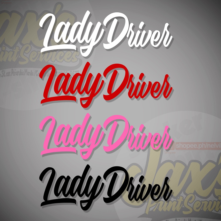 Lady Driver Vinyl Waterproof and Non Fading Stickers Decals | Shopee ...