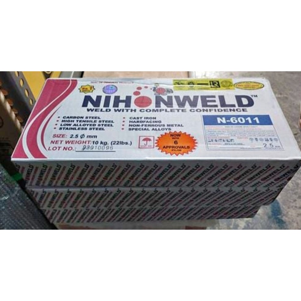 Welding rod E6011 Nihonweld Size 2.5mm x 5kgs Shopee Philippines