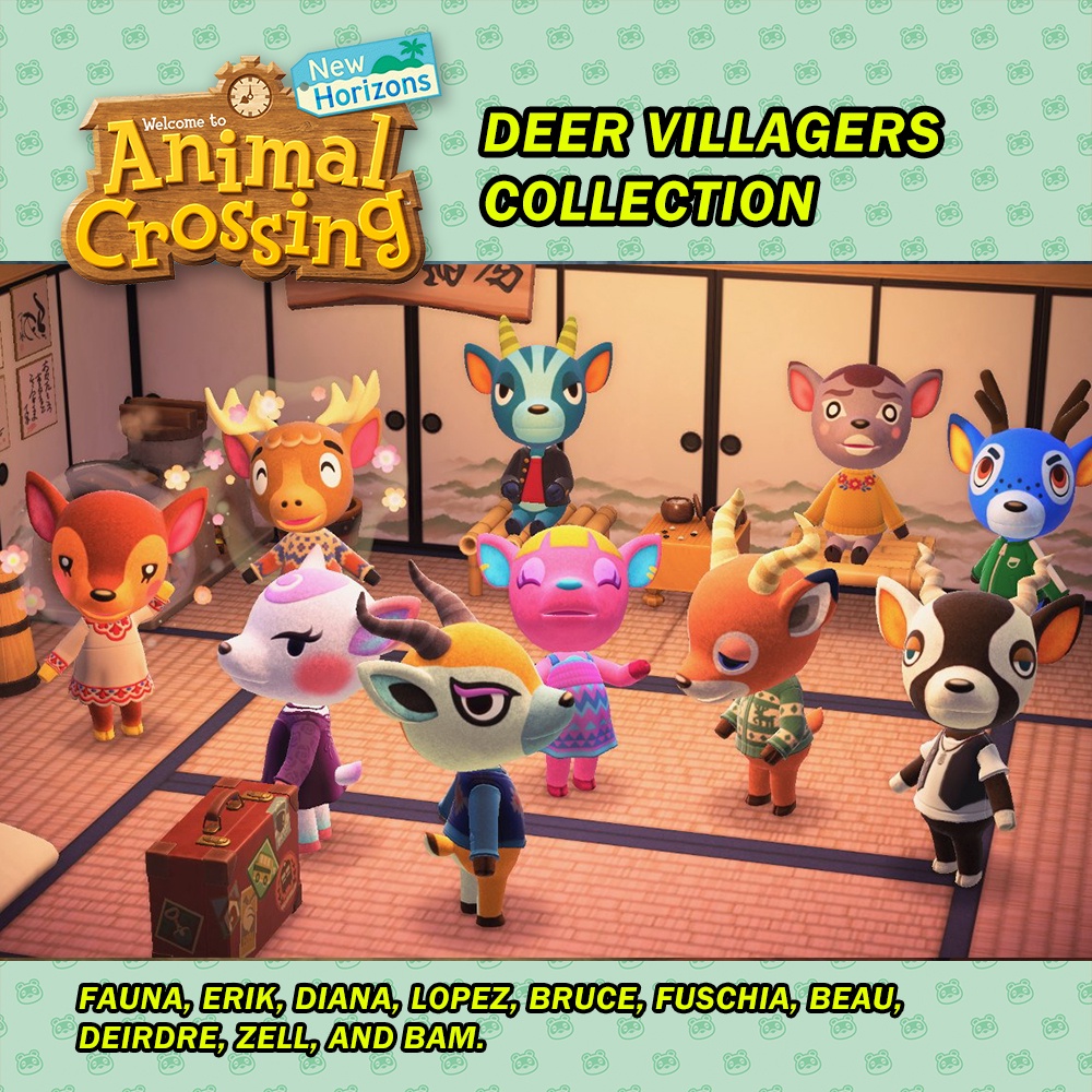 Animal Crossing Amiibo Tokens Deer Fauna, Erik, Diana, Lopez, Bruce, Fuschia, Beau, Deirdre