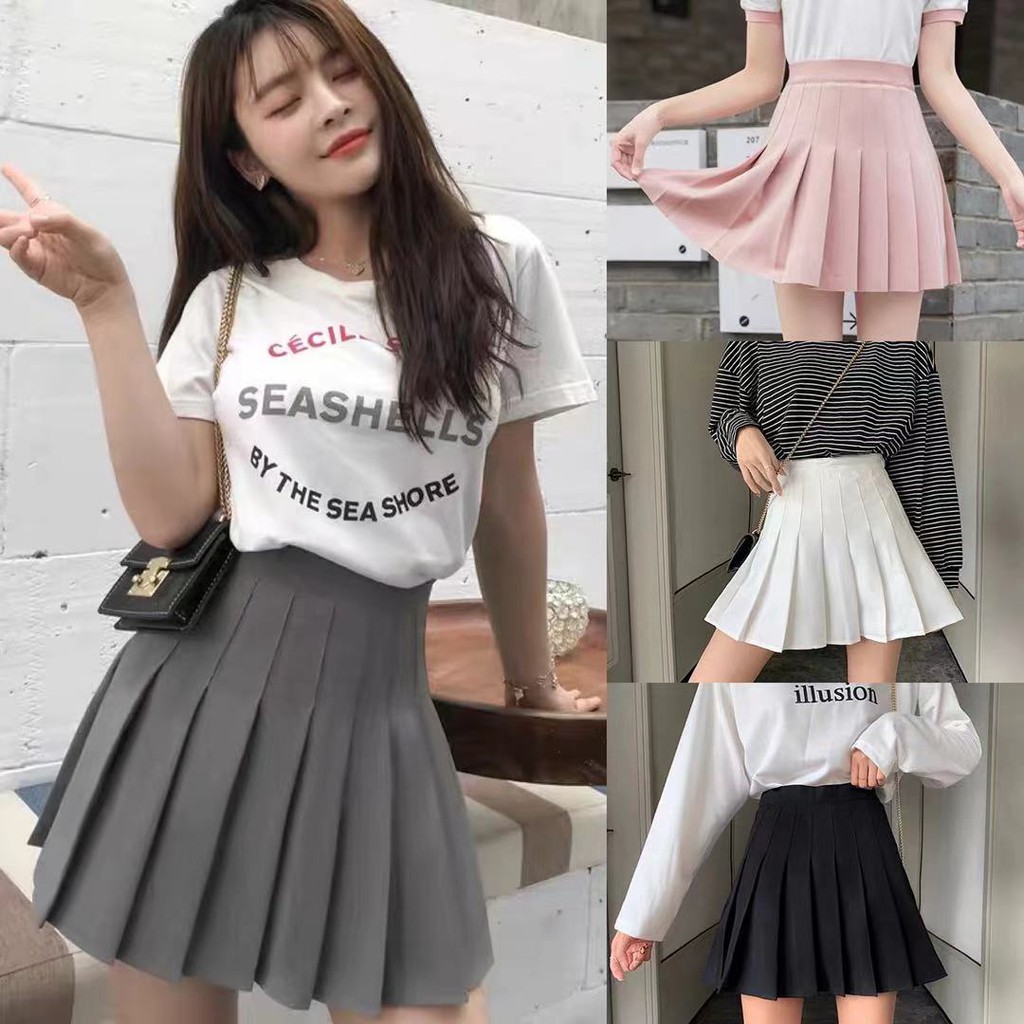 SS Korean JK Skirt Fashion ALine Pleated Tennis Skirts wsk004 Shopee