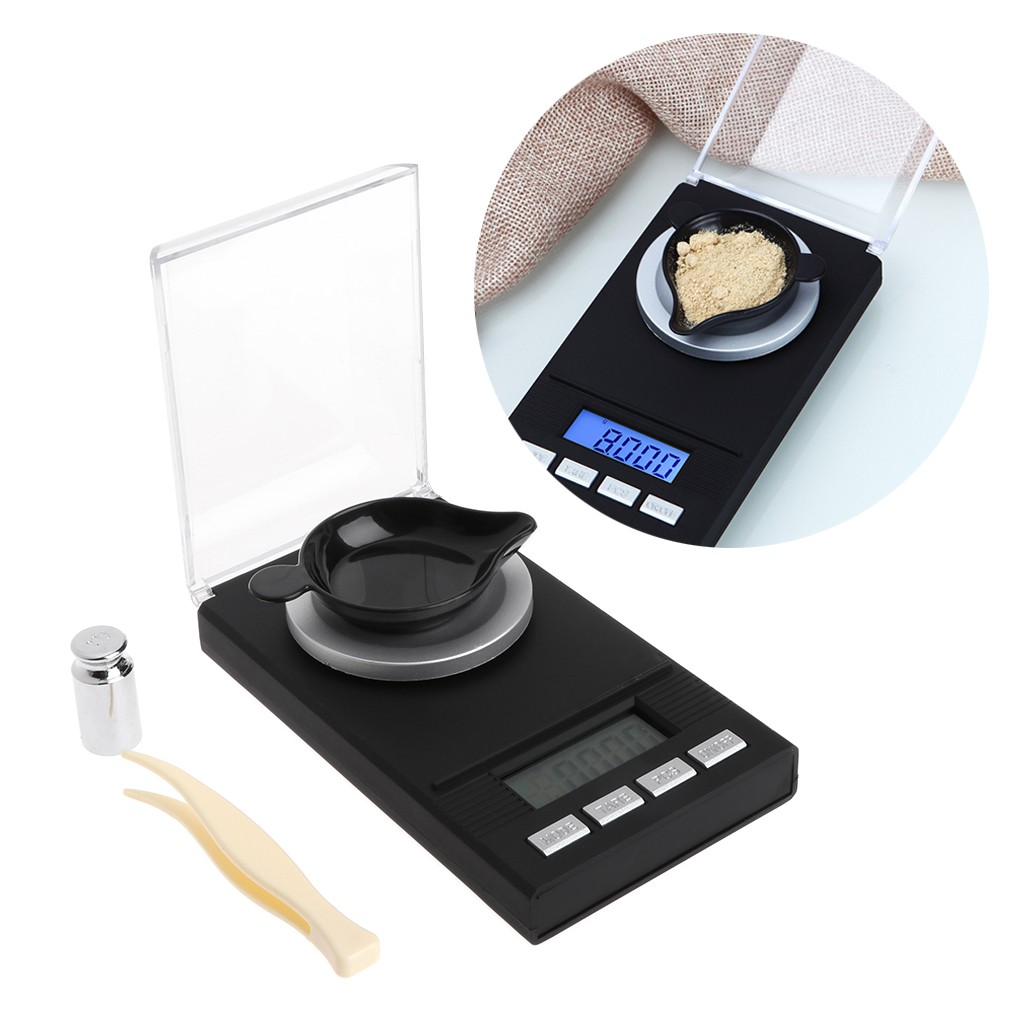 LCD Digital Pocket Scale – 0.001g Precision Jewelry Scale – 10g Capacity With Tare & Counting Functions – Includes Batteries, Tray & Tweezers