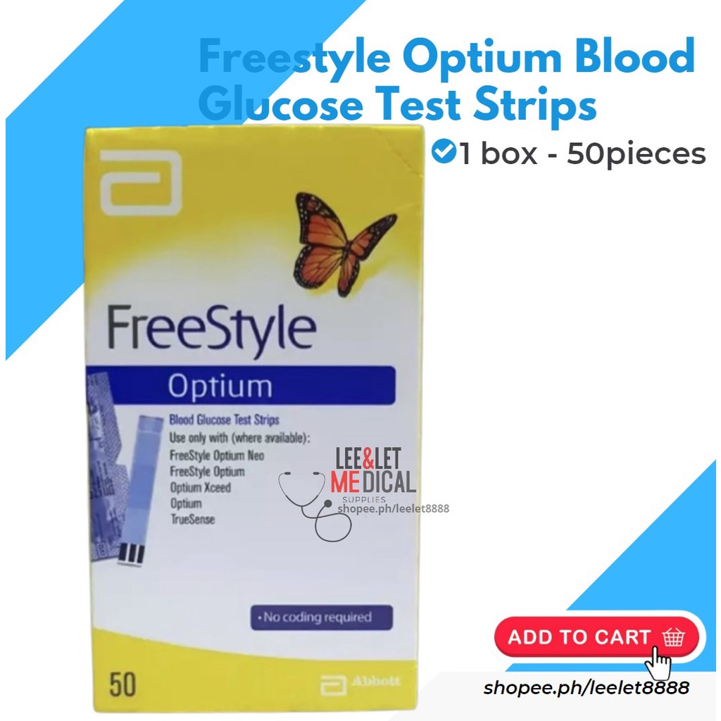 Freestyle Optium Blood Glucose Test Strips (1 box 50pieces) Shopee Philippines