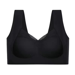 Popular Seamless Large Size Without Steel Ring Bra Big Chest Small Push Up  Adjustable Breast Holding One-Piece Beauty Back Underwear