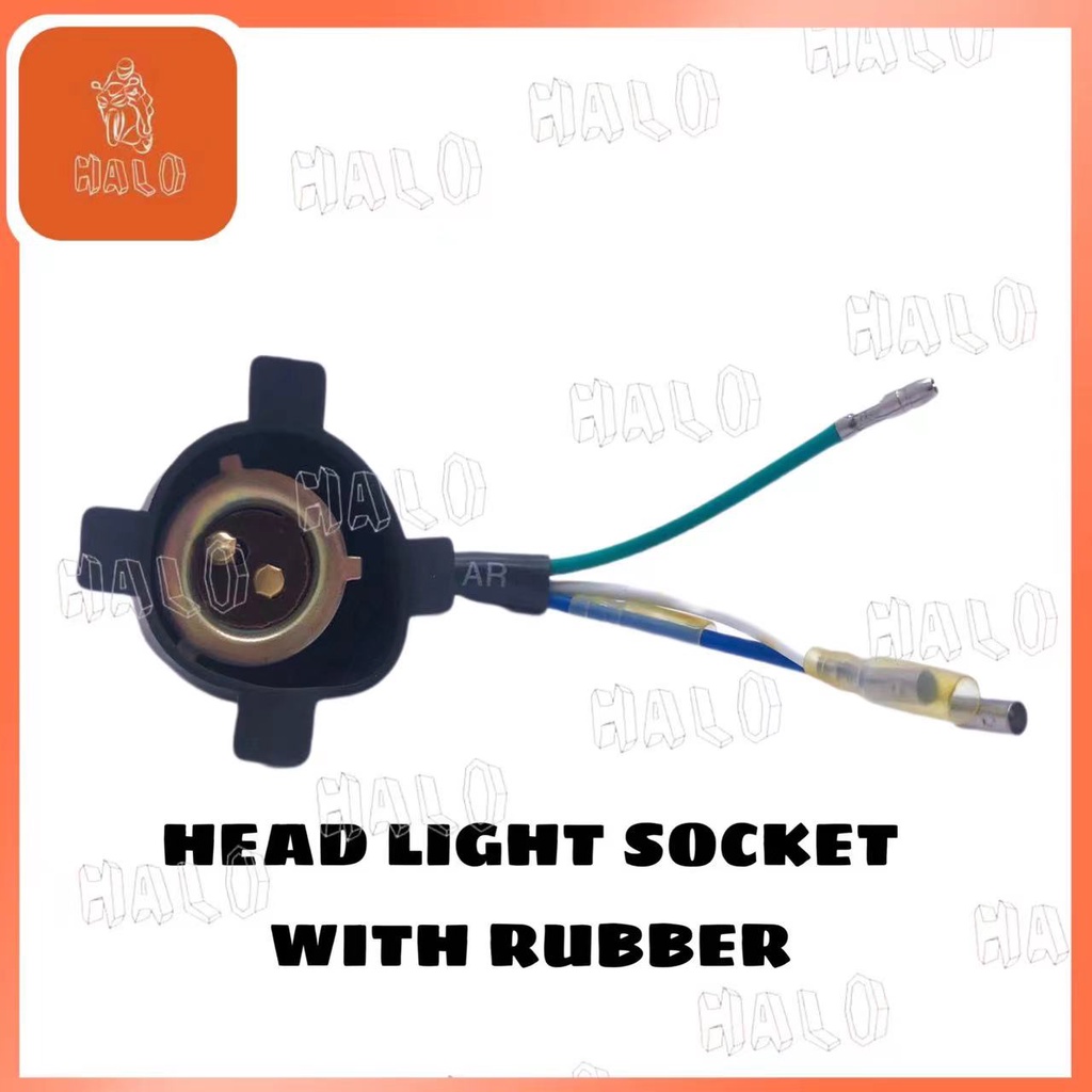 [HALO MOTOR]MOTORCYCLE HEADLIGHT SOCKET WITH RUBBER Shopee Philippines