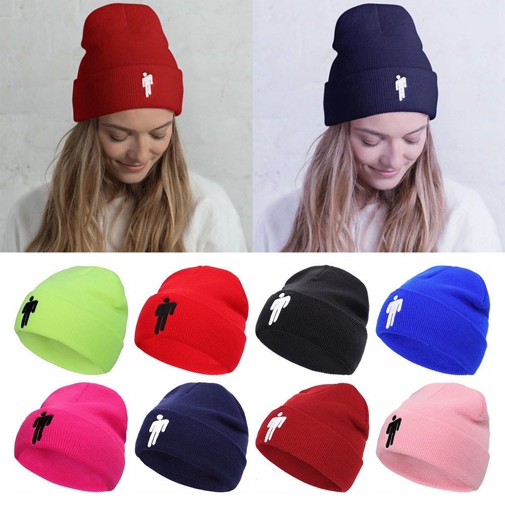 Knitted Bellie Eilish Beanie Hat Embroidery Bonnet Shopee Philippines