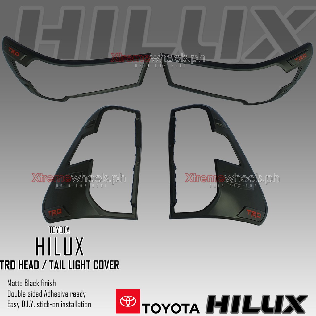 Hilux 4x4 only 2021-2025 Trd Head Light and Tail Light cover Matte ...