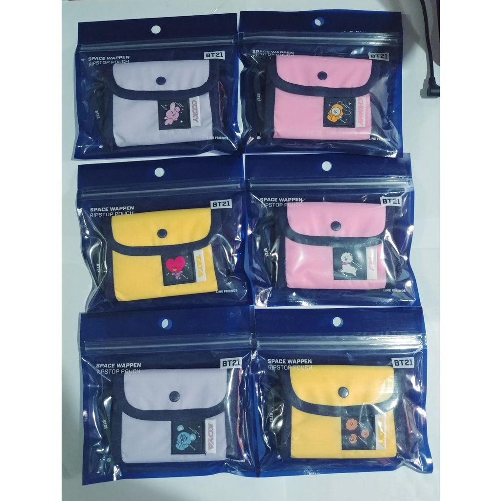 [ON-HAND] OFFICIAL LINE FRIENDS BT21 SPACE WAPPEN_RIPSTOP POUCH ...