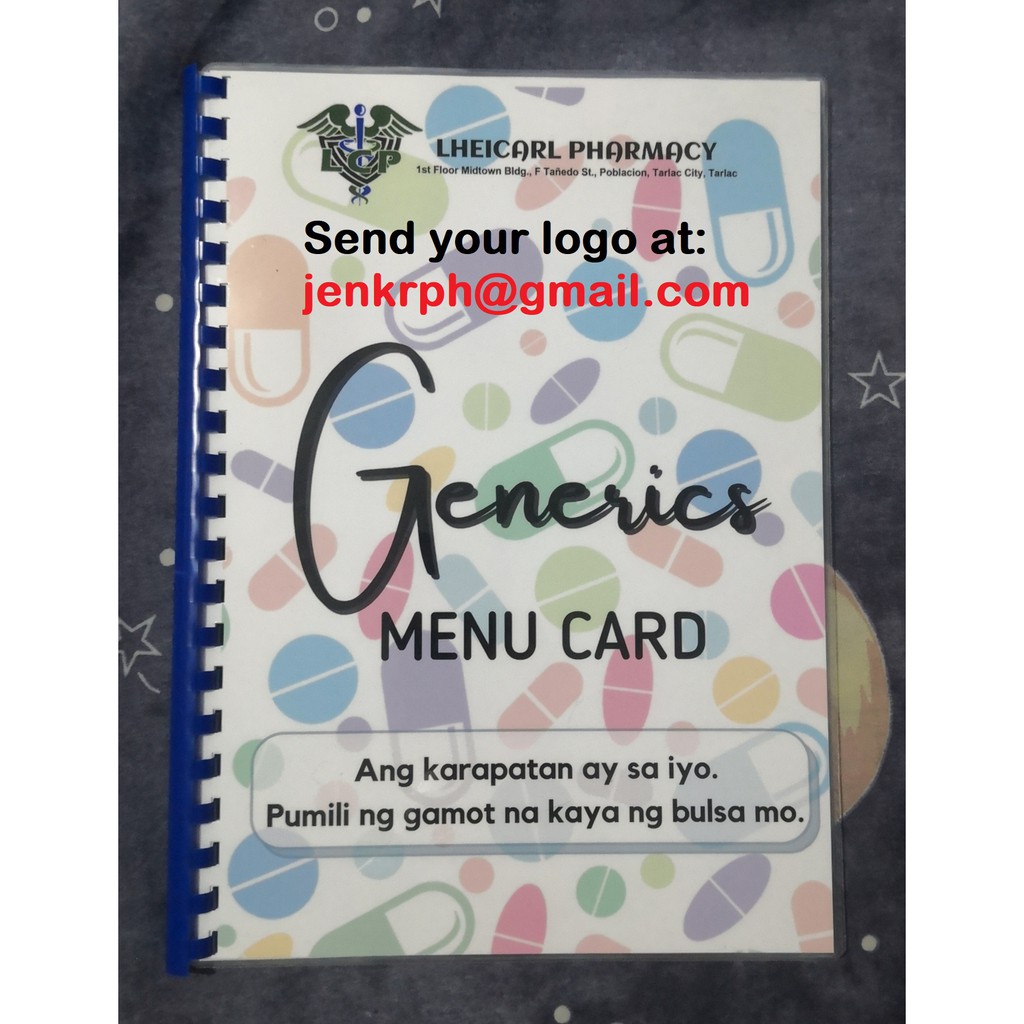 Generics Menu Card (with or without logo) Shopee Philippines