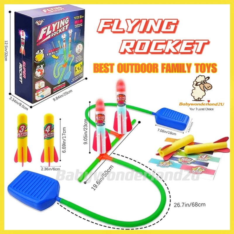 Flying Rocket Outdoor Indoor Toys Launcher Jump Air Rocket Outdoor ...