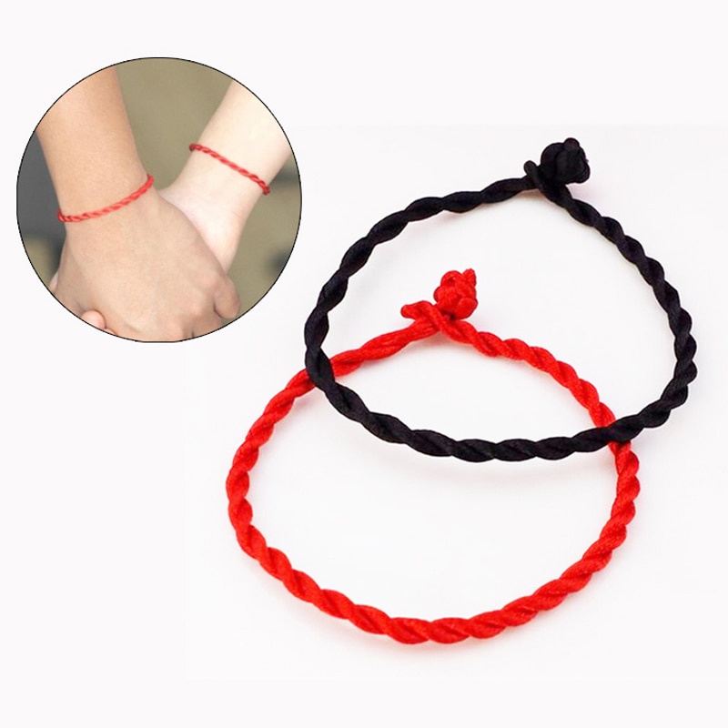 10pcs/lot Unisex Red Thread String Bracelet,Lucky Red Black Handmade ...