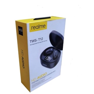 REALME TWS T12 Bluetooth 5.0 Wireless Earphone Deep Bass Earbuds TWS Headphone Stereo Cordless earpi