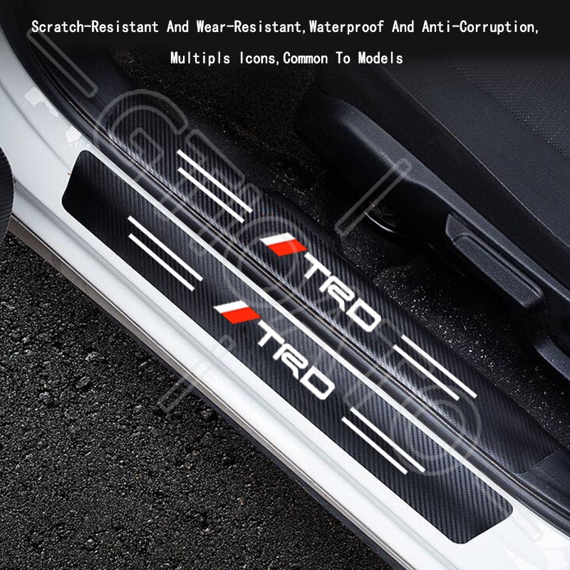 GTIOATO For TRD Carbon Fiber Car Door Sill Protector Trunk Decorative ...