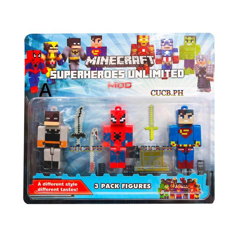 Minecraft superhero shop figures