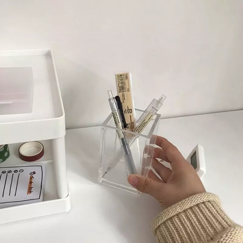 Acrylic Transparent Japan Style Pen Holder Desk Organizer | Shopee ...