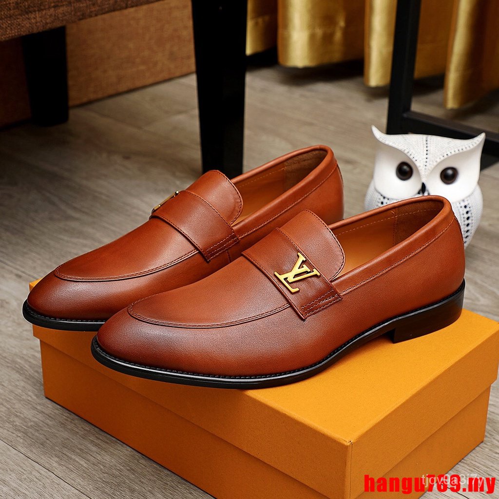 leather brown louis vuitton formal shoes