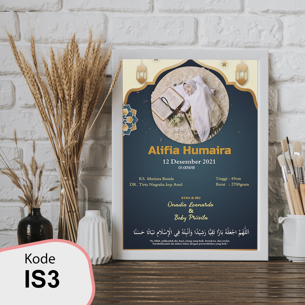 Print biodata BABY Photo Frame a4 Frame Or mdf - Print bio BABY plush ...