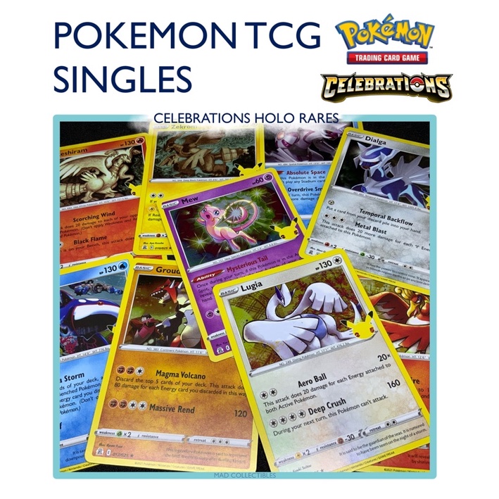 Pokemon TCG Singles - Celebrations Holos - Ho-Oh Lugia Mew Groudon Kyogre  Palkia Dialga Zekrom Rare | Shopee Philippines