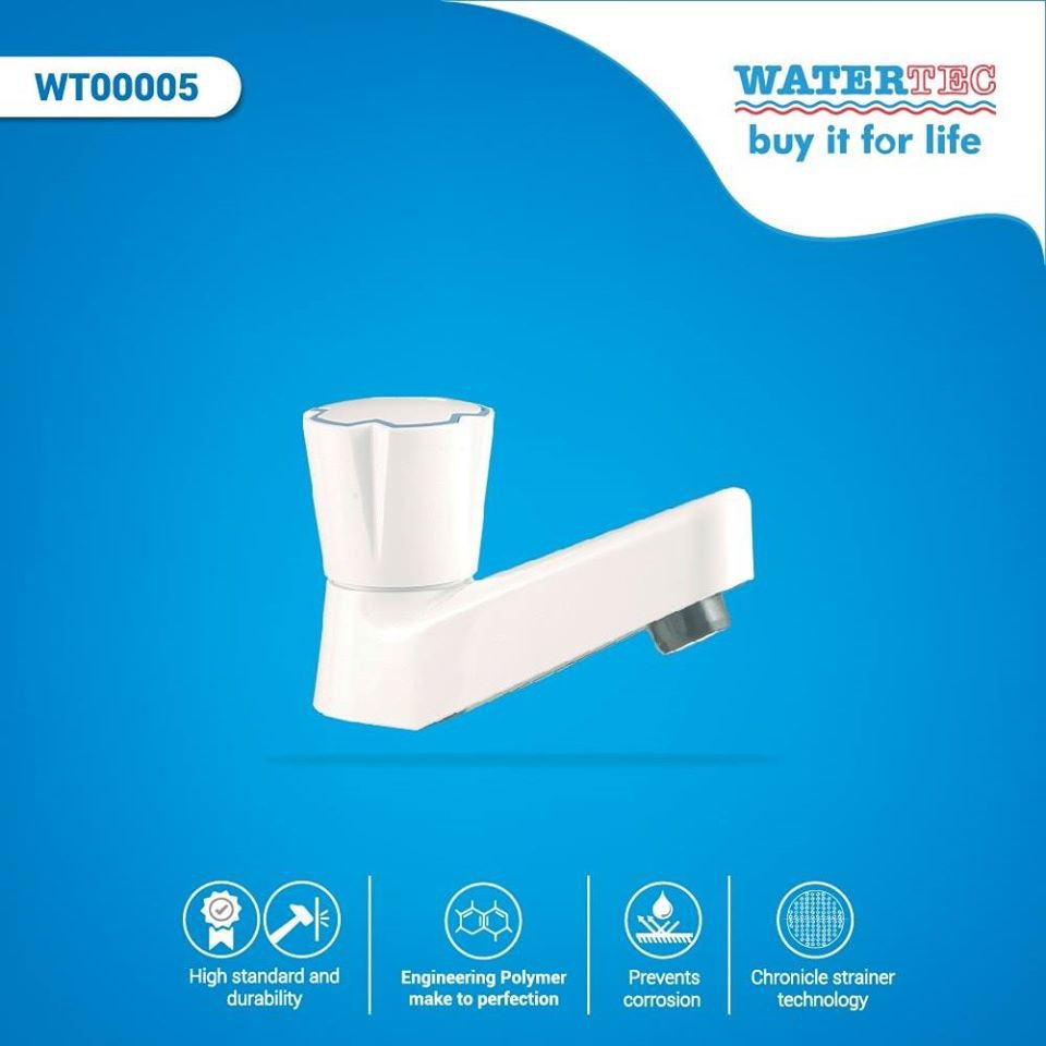 WATERTEC Kitchen & Bathroom Sink Faucet PVC Pillar Tap Water Flow Tap ...